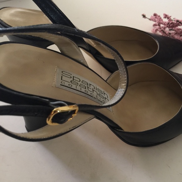 Sergio Zelcer Vintage Spanish Lthr Blk Sz   9 - Picture 4 of 8